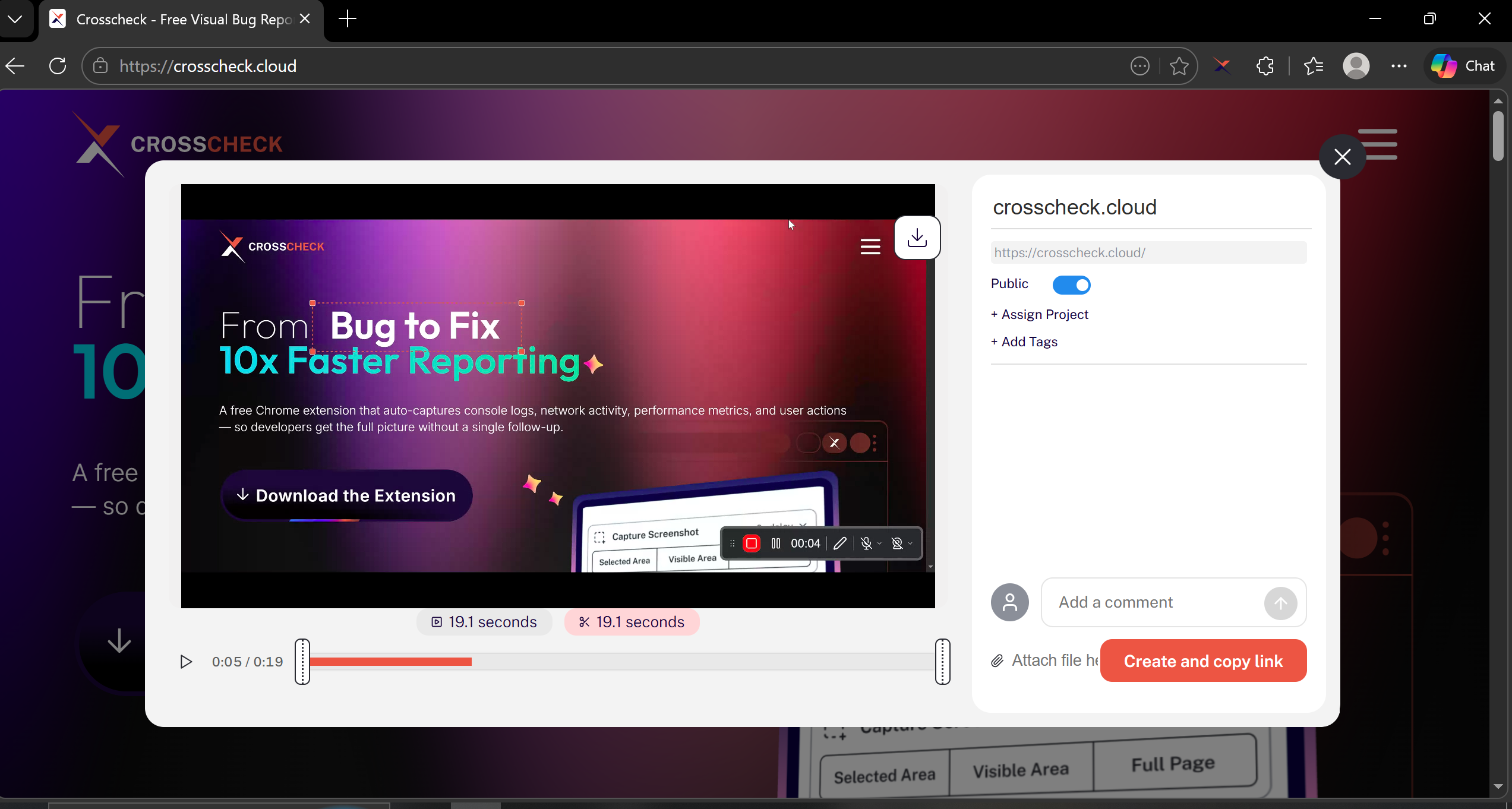 Screen recording trim interface